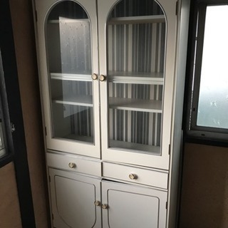 古い食器棚 ホワイト