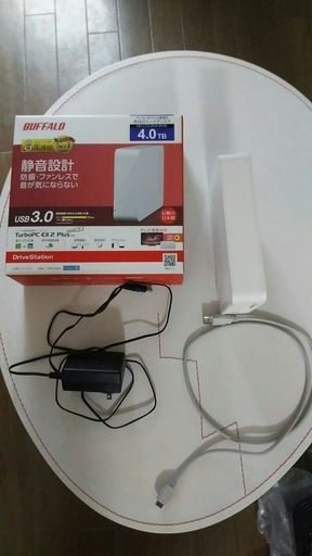 バッファロー外付けHDD 4TB HD-LC4.0U3-WHE USB3.0/2.0 対応 中古