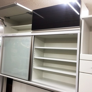 中古美品　レンジボード　大型　3段　ホワイト/ブラウン