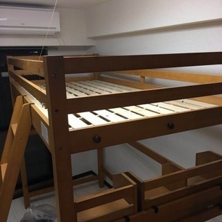 値下げ ニトリ 木製ロフトベッド幅100×200cm