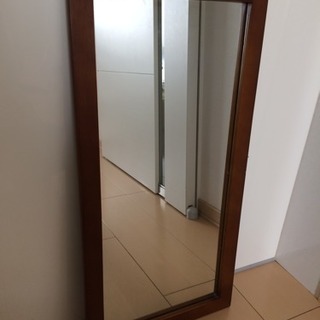 木製フレーム 壁掛けミラー 鏡