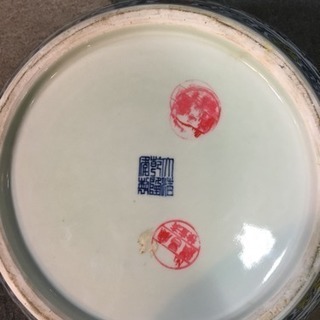 珍品 中国美術 色絵草花文 壺