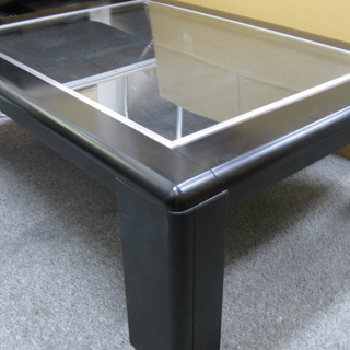 マルニ コタツ 黒 ローテーブル ガラステーブル 105cm×7...