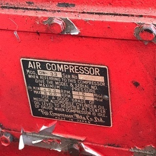 御成約 エアーコンプレッサー 引き取り希望