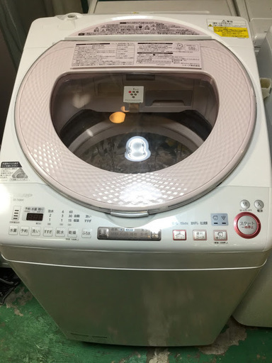 【期間限定30％OFF・全国送料無料・半年保証】洗濯機 2015年製 SHARP ES-TX850-P 中古