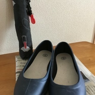 雨靴:ネイビーレインシューズSサイズ
