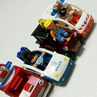 レア★レゴ　デュプロ　働く車4台人形3体セット