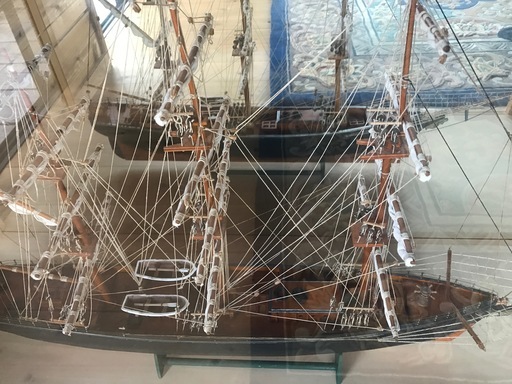 カティーサークの帆船模型ショーケース付