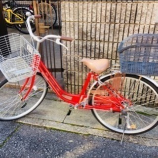 poode 自転車 赤 ママチャリ