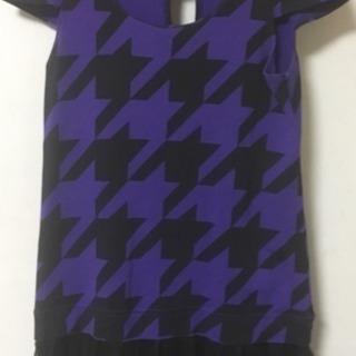 109系人気ブランドone Spo 秋冬 千鳥柄パープル ブラックワンピース 黒 紫 レース スカート はんばーぐ 住吉大社のワンピースの中古 古着あげます 譲ります ジモティーで不用品の処分