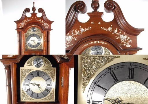 ドイツ製 Tempus Fugit Franz Hermle ホールクロック 象嵌 花梨無垢材