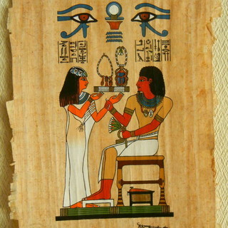 古代エジプト・パピルス複製絵画　5点　