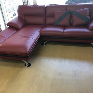 ニトリ 本格 L字ソファー  ロゾ 赤    中