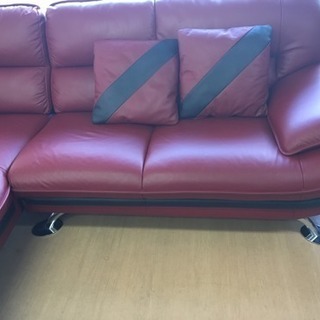 ニトリ 本格 L字ソファー  ロゾ 赤    中