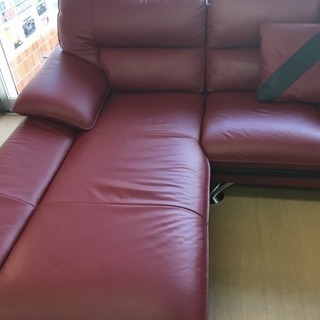 ニトリ 本格 L字ソファー  ロゾ 赤    中