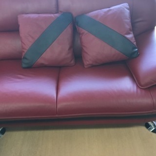 ニトリ 本格 L字ソファー  ロゾ 赤    中