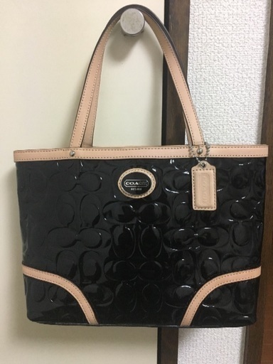 トブルーで⒡ COACH - COACH エナメルトートバッグの通販 by ruis