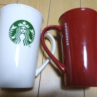 starbucks スターバックスのマグカップ白赤セット