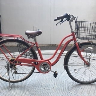 【お取引中】自転車 26型 レッド