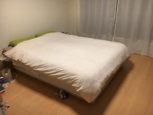 IKEA MANDAL ベッドフレーム 収納付き, バーチ, ホワイト