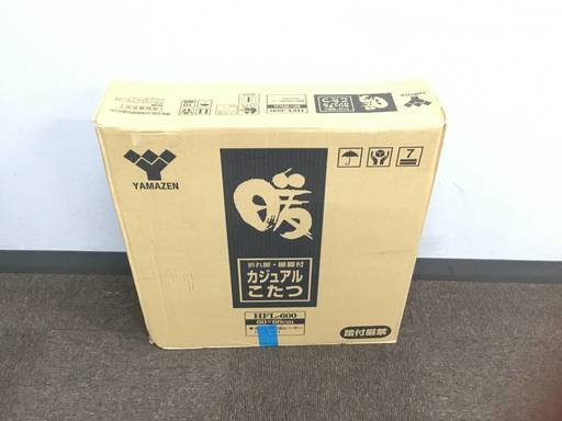 新品！カジュアルこたつ YAMAZEN 山善 継脚付 折脚カジュアルこたつ (60正方形) HFL-600 ブラック