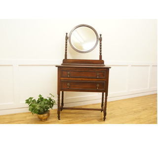 イギリスアンティーク■英国製/ドレッシングチェスト/ミラー/オーク材■6PRK1■