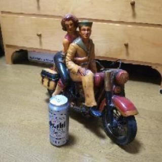 インテリア 木彫り人形 バイク