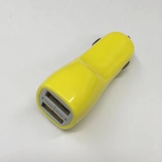 ♪黄色♪便利な２ポート♪　充電器　12V　USBポート 充電器 ...