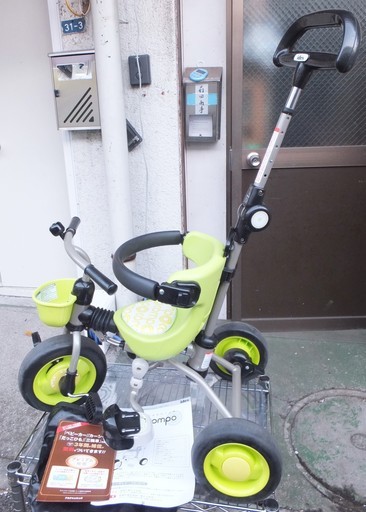 アイデス Ides アイデス折りたたみコンポタウン 三輪車 compo TOWN グリーン◆欲しい機能が全部ある
