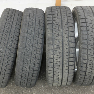 F:145/65R15 R:175/55R15 スタッドレスタイヤ ホイール4本セット i（アイ）用 BRIDGESTONE ブリザック VRX3 BRANDLE KF25B 15インチ ☆中古品☆ミツビシ⁄アイ用(F)4J・145⁄65R15 (R)5J・175⁄55R15⁄共
