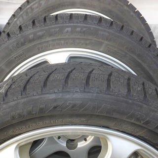 ★中古品★ミツビシ/アイ用(F)4J・145/65R15 (R)5J・175/55R15/共＋35 アルミホイール付ブリジストンスタッドレスタイヤ RevoGZ4本セット★