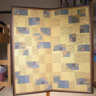 伝統工芸士作江戸小紋豪華な染め屏風 最終489000円→最終プライス