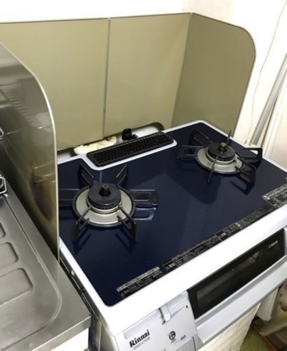 Rinnai ハオ ガスコンロ都市ガス用〜ガス栓隠しテーブル&油ハネガード 