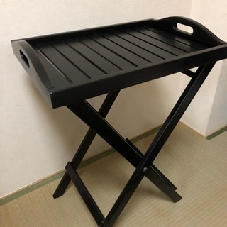 ◆イケア カフェテーブル◆折畳み可能、天板がトレーになります◆木製