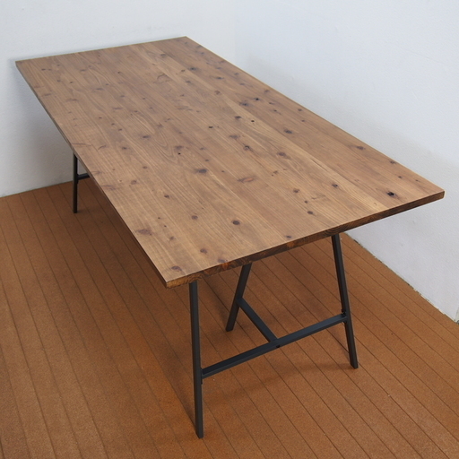 【未使用品】ダイニングテーブル 4～6人用 幅170cm ファミリー向け 木目調 (KA41)