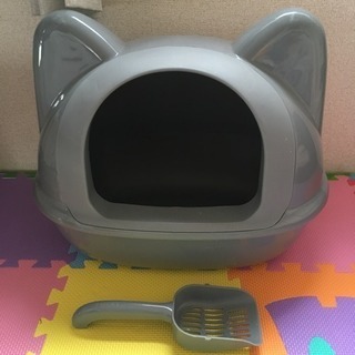 猫型 猫トイレ 灰色