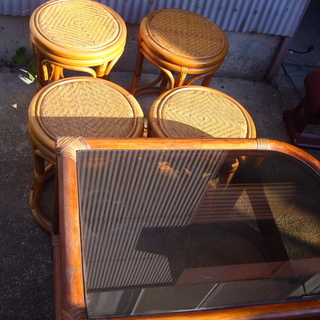 ラタン　籐家具　テーブルと椅子セット