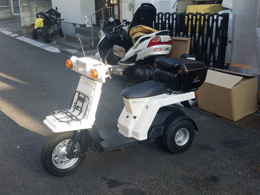 販売終了　7qs9o　世田谷 バイク屋から 出品 ジャイロＸ 整備済み [管理No.QG04] 絶版 規制前車両★エンジン・キャブ・駆動系整備済み★ボックス付き★東京 世田谷 タナベファクトリー