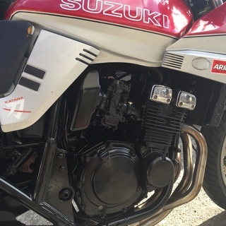 交渉可 自賠付 カタナGSX250S 刀 赤/銀 ヨシムラサイクロン カスタム エンジン・フレーム再塗装 ハリケーンセパハン アップハン KATANA