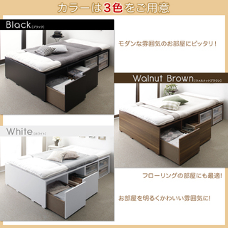 新品＃123608-123610 分類:収納ベッドセット 1年保証付きフレーム＆3年保証付き薄型スタンダードボンネルコイルマットレスセット