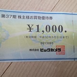 ビックカメラ株主優待券1000円分