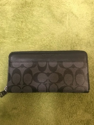 coach  長財布 ラウンドファスナー チャコールxブラック