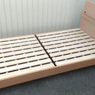 シングルベッド　木製　ウッド　美品　マットレス　
