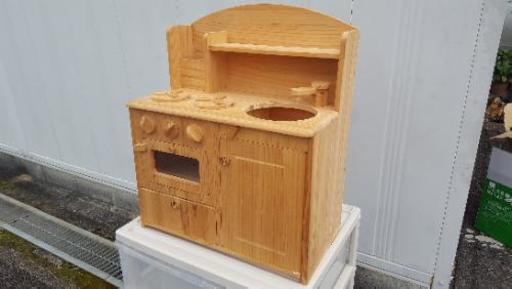 木製のキッチン、冷蔵庫❗おままごとに❗