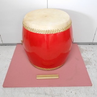 木製 長胴太鼓 宮太鼓 バチ付き