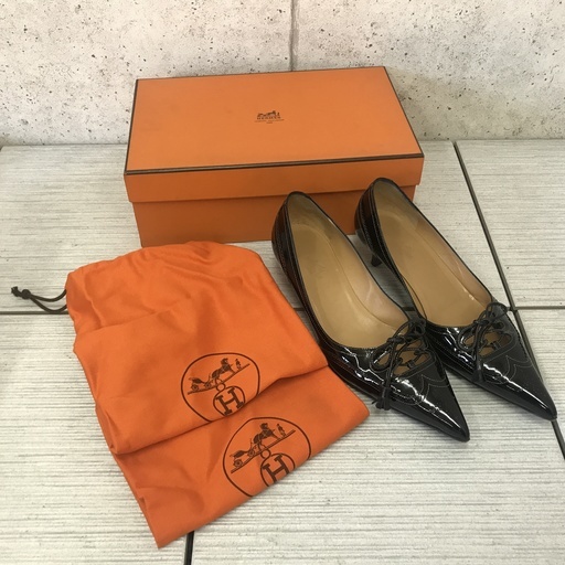 エルメス HERMES パンプス サイズ 36 1/2 ヒール４cm 元箱・保存袋有り 美品　I1211-23