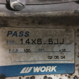 ワーク　エクイップ work equip 03 pcd100 4穴 14インチ 6.5j +16
