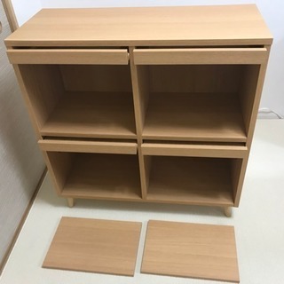 【2月まで記載】ビーカンパニー  北欧風ブックシェルフ 2×2ガラス扉