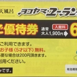 ヨコヤマユーランド鶴見 優待券5枚セット(バラ売り可)
