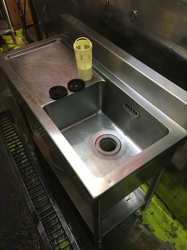 マルゼン 一槽水切付シンク 水切り位置: 右側 - キッチンツール 